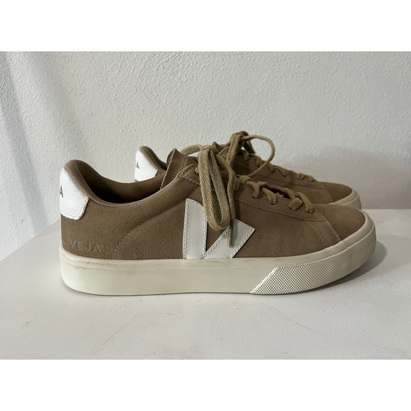 Veja Shoes - Veja Campo Suede Sneakers Tan White Low Top Lace Up Shoes Womens 10